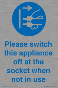 Please switch this appliance off at the socket when not in use